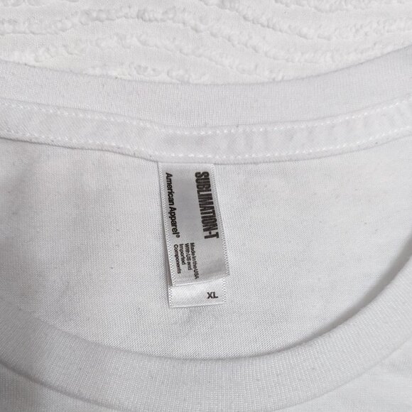 American Apparel Men's XL Short Sleeve Print T-Shirt Sublimation T Polyester - Picture 2 of 4